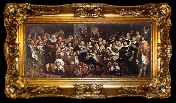 framed  HELST, Bartholomeus van der Celebration of the Peace of Mnster, 1648, at the Crossbowmen s Headquarters, ta009-2